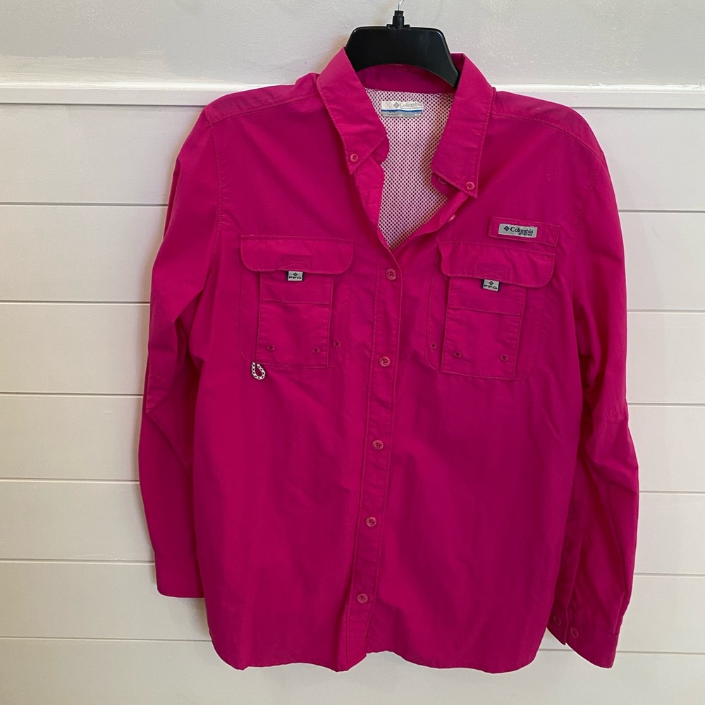 Hot Pink Columbia Fishing Shirt | M